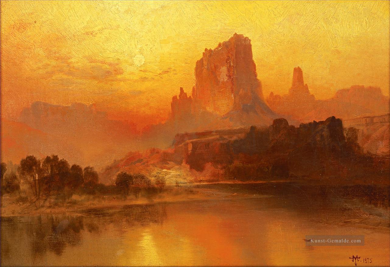 Sonnenuntergang Berglandschaft Thomas Moran Ölgemälde